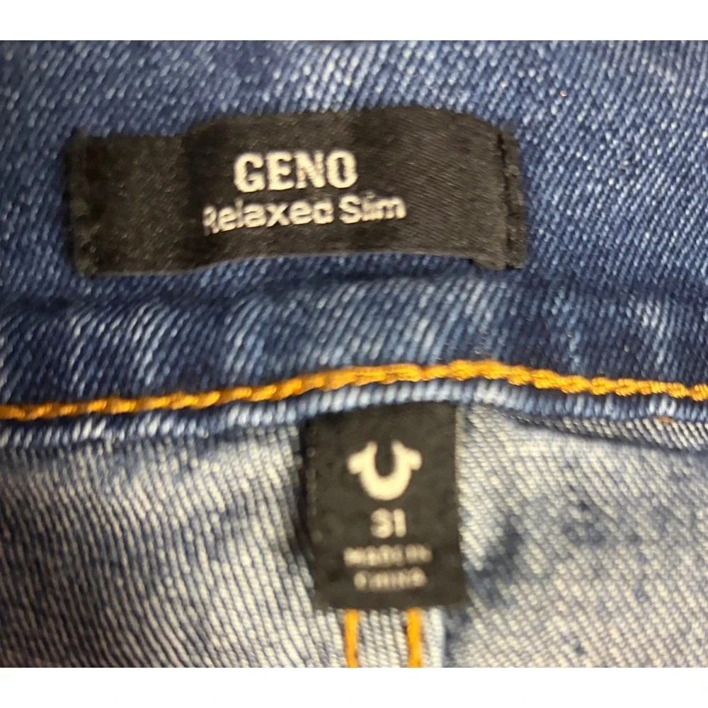 True Religion Geno Relaxed Slim‎ Mens Dark Wash Denim Jeans Size 31
